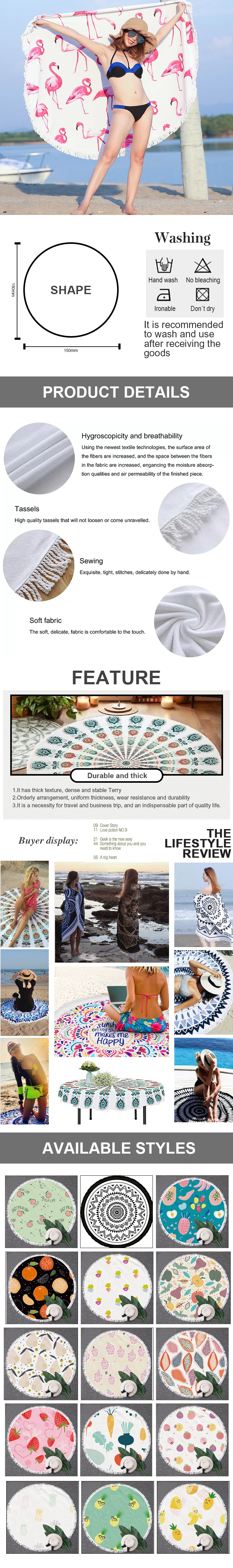 Superdry Custom Printed Microfiber Beach Towel Large Size Novelty Mandala Design Tassels Soft Sand-Free for Adults Gym Travel supplier
