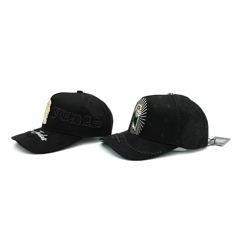 high quality Hot Selling San Judas metal Embroidery logo Rhinestone Adjustable unisex Baseball Cap for man women