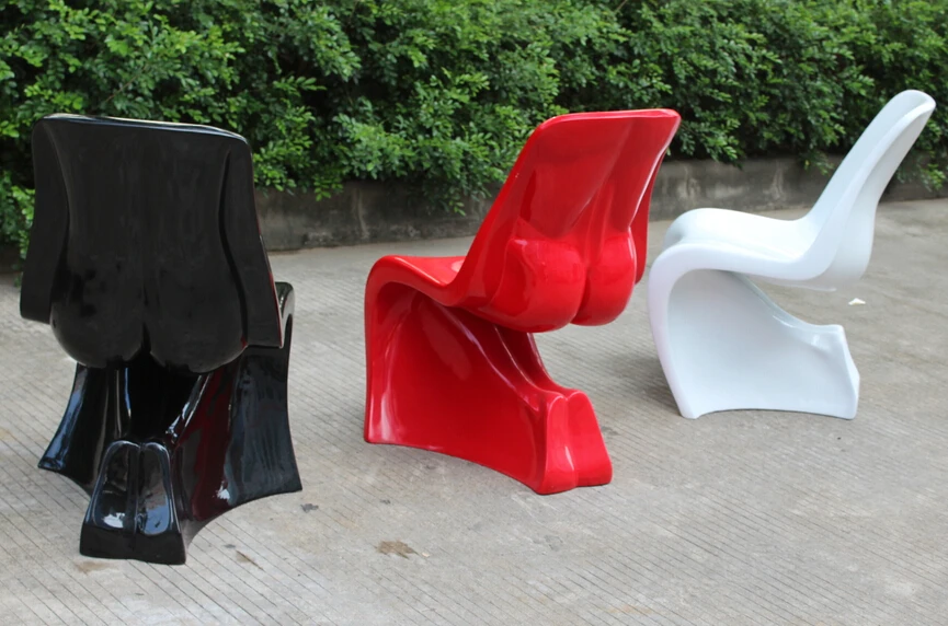 Modern Fiberglass Him&her Dining Chair S Shape Fashion Stronger Bums