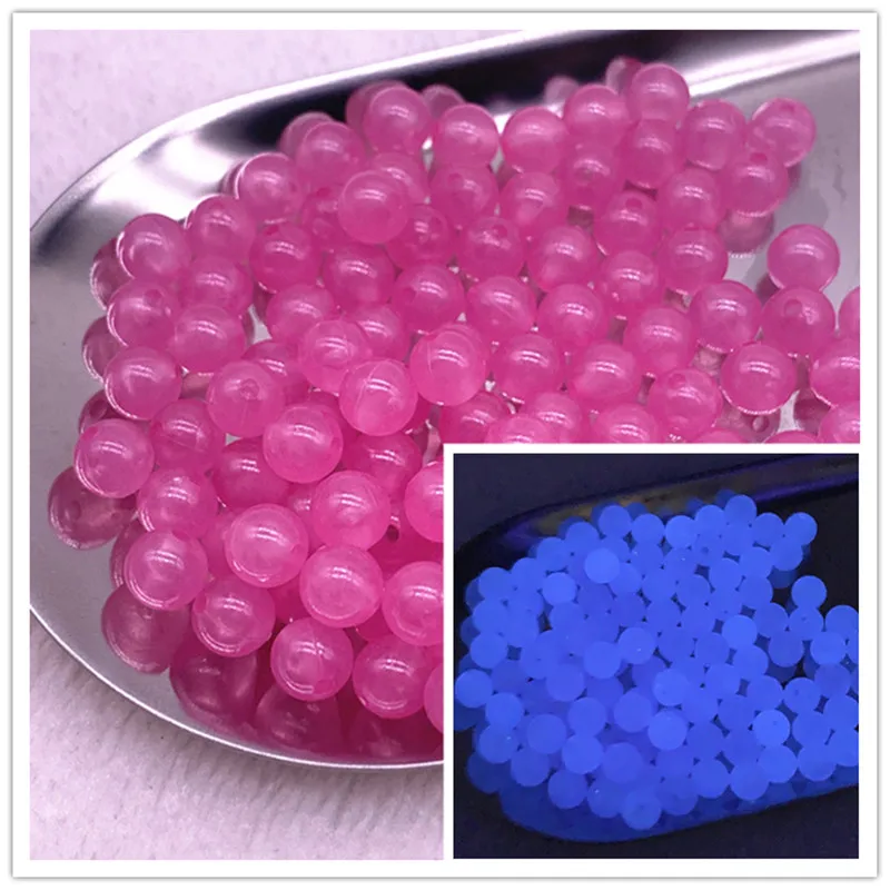 Wholesale 6mm 8mm 10mm 12mm Acrylic Glow Loose Spacer Beads For Jewelry Diy Glow In The Dark 0463