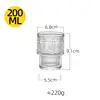 Vaso de cristal apilable de 200 ml con relieve vintage transparente