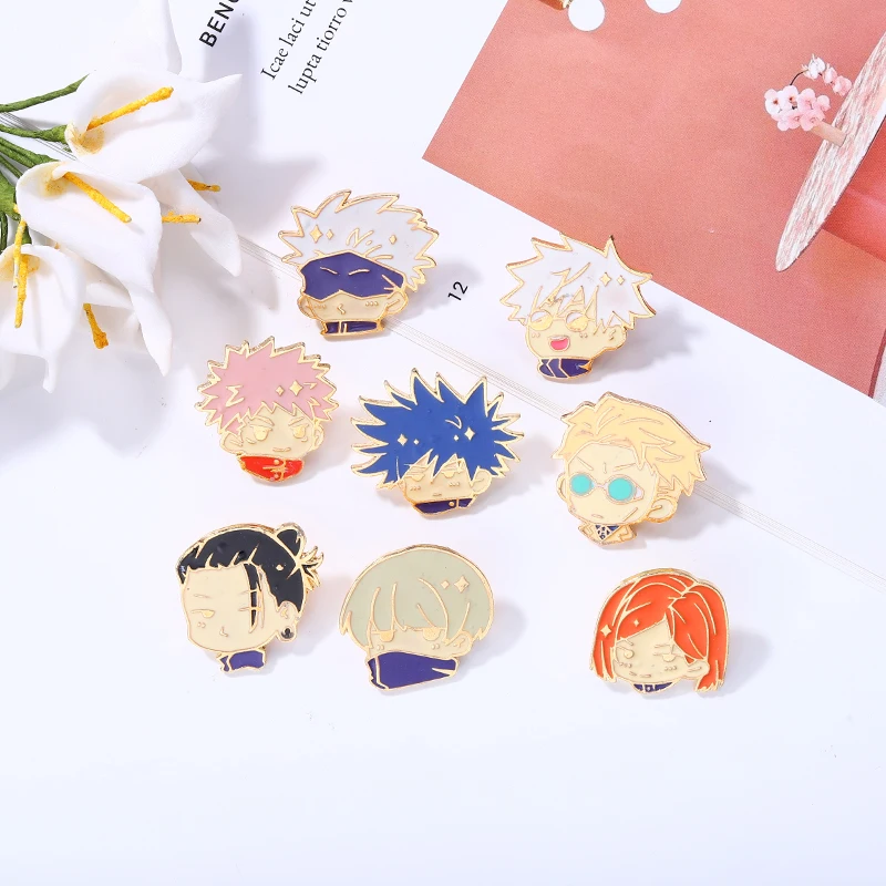 Chibi Enamel Pin Examples Jujutsu Kaisen Chibi Enamel Pins - Gojo Satoru & Yuji Itadori Anime ...