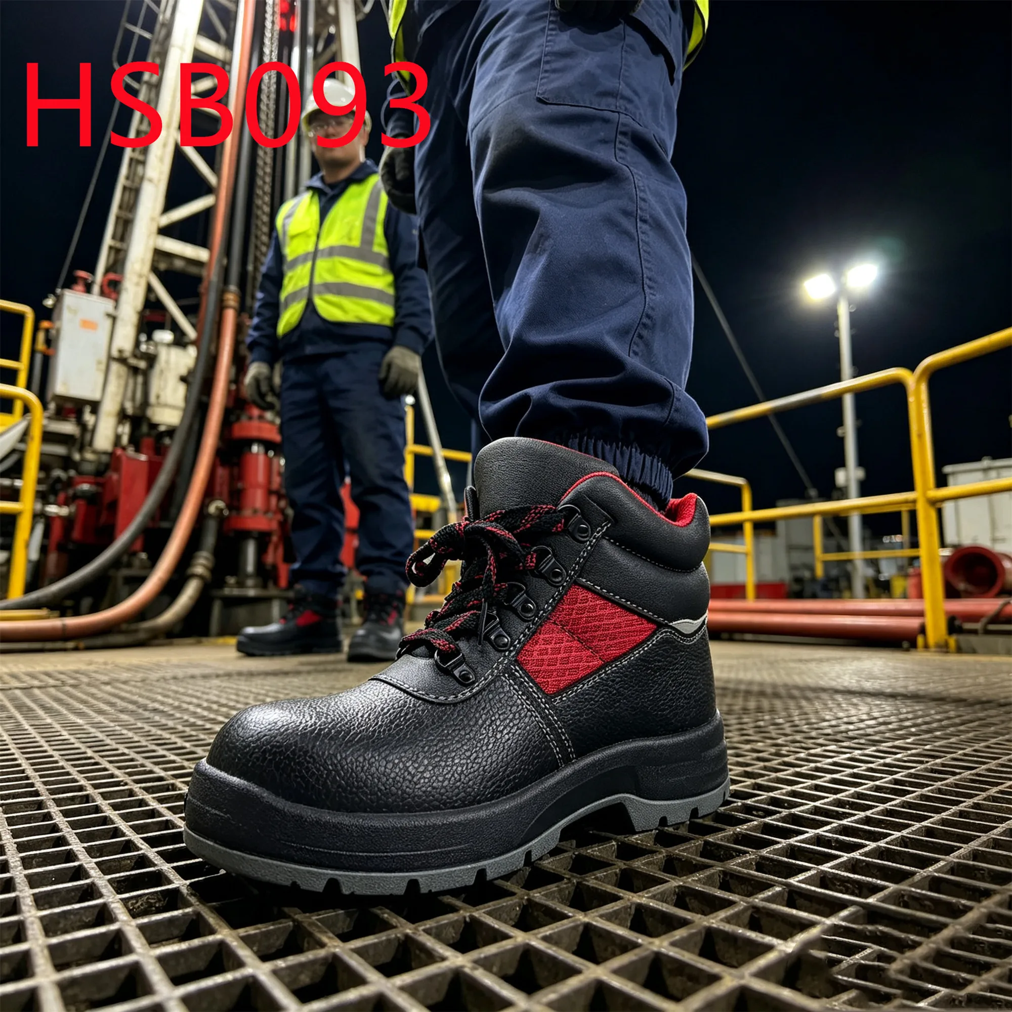 HY,Chemical Plant Anti-acid&alkali Outsole Hua Singh Men Safety Boots Red Reflective Design Hit&puncture Proof Work Boots HSB093