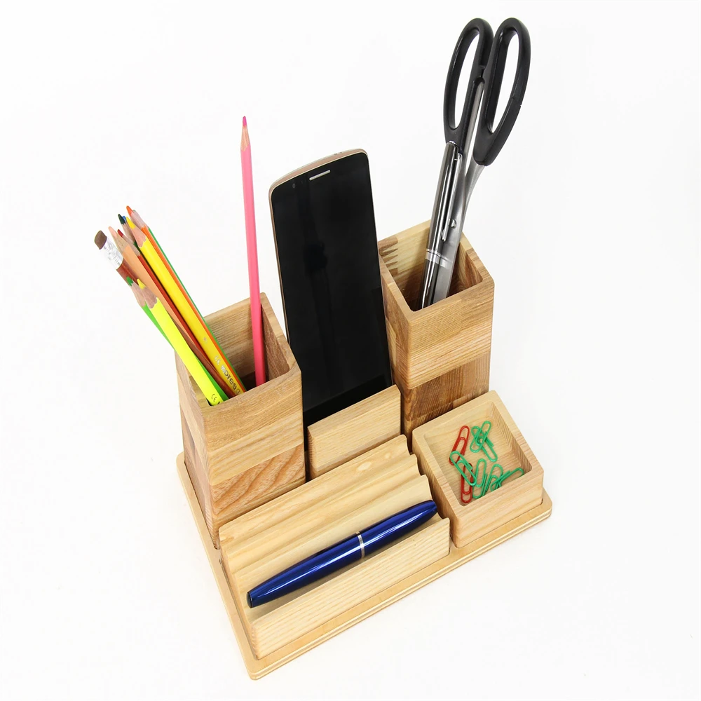Creative cute cactus desktop organizer desk accessory pen pencil holder  as gift for school office supplies