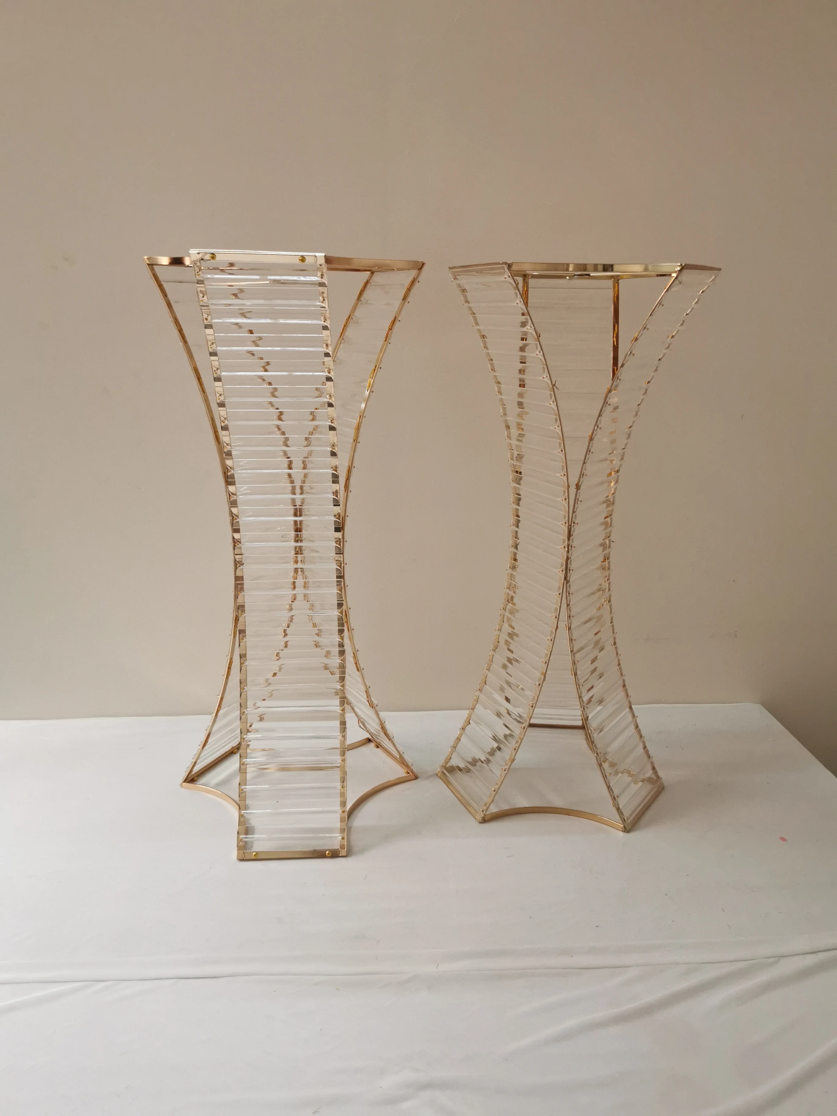 Ourwarm Geometric Gold Clear Wedding Centerpieces Decorations Flower