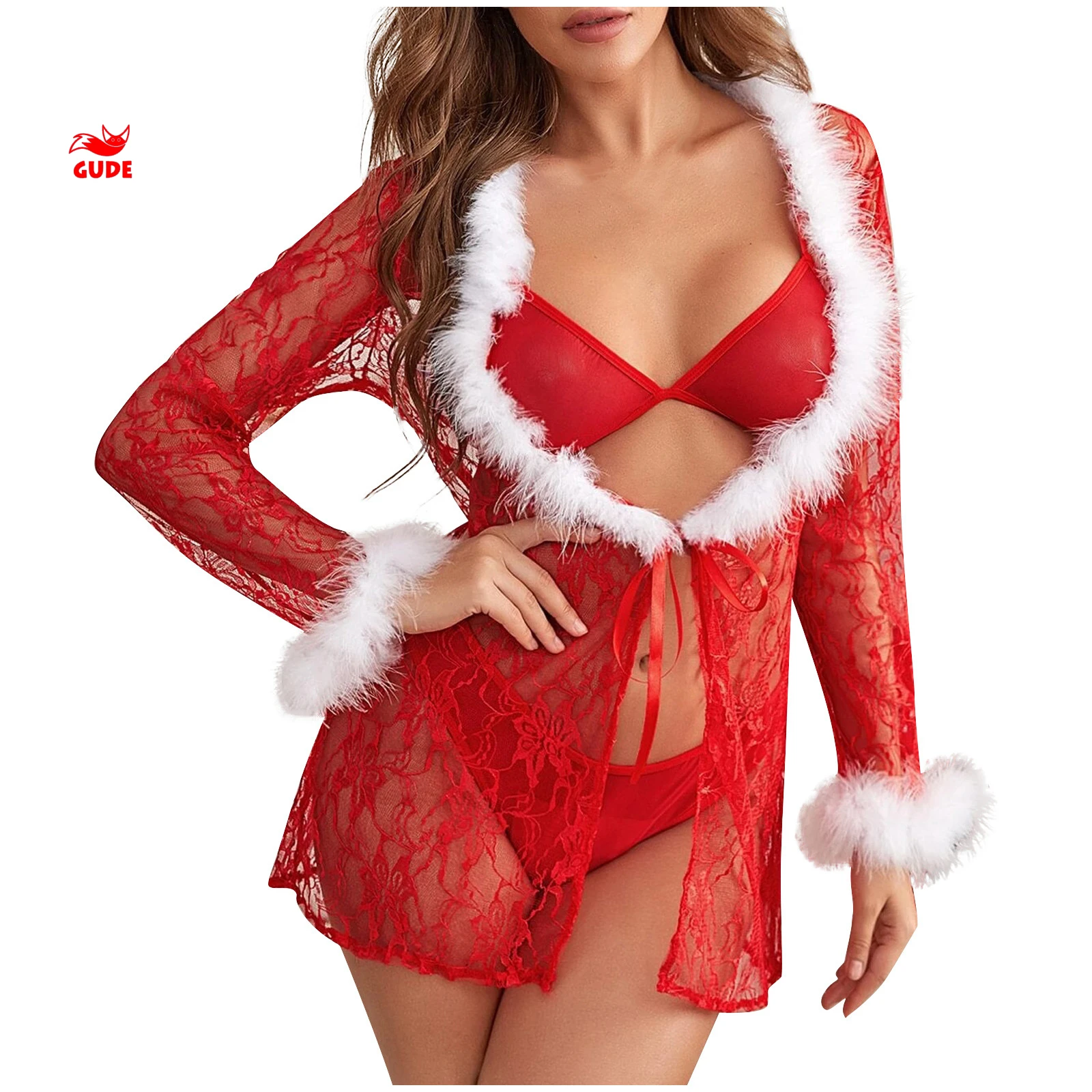 Source Hot Women Christmas Gift For Wife Husband Red Lingerie Underwear Dress Santa Claus Cosplay Costume Sexy Mini Dress Sleepwear on m.alibaba photo