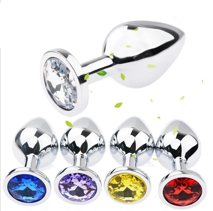 Multi-color Metal Butt Anal Plug Beginner Erotic Toys Smooth Insert Stopper Anus Stimulator Sex Toys Dildo Jewel Gift