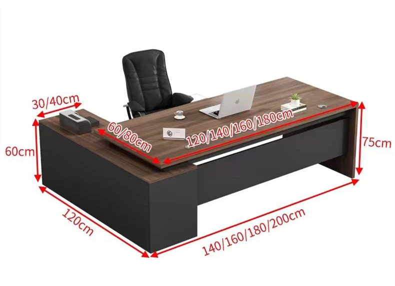 Modern L Shaped Computer Work Desk Elegant Executive Ceo Wooden Office ...