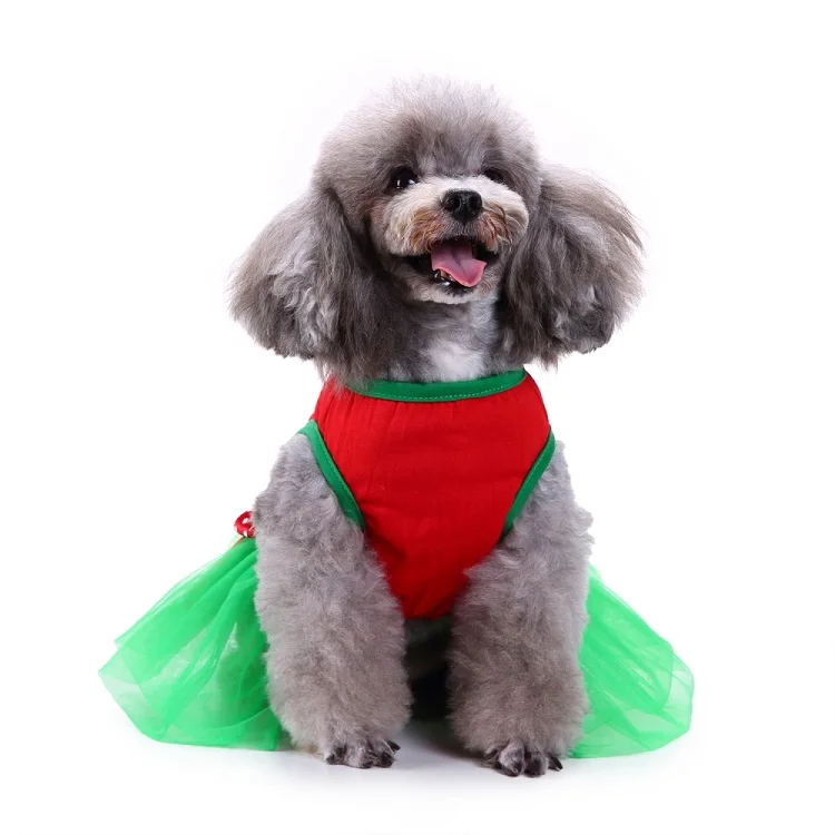 Red and Green Cotton Christmas Dog Dress with Print Pattern Cute Bowtie Tutu  Skirt for Small Dogs-Wholesale| Alibaba.com