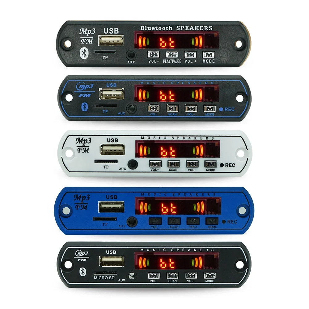 Audio Decoder Module Bluetooth Voice Recorder USB Kit 12V MP3 Music PCB Board With Led