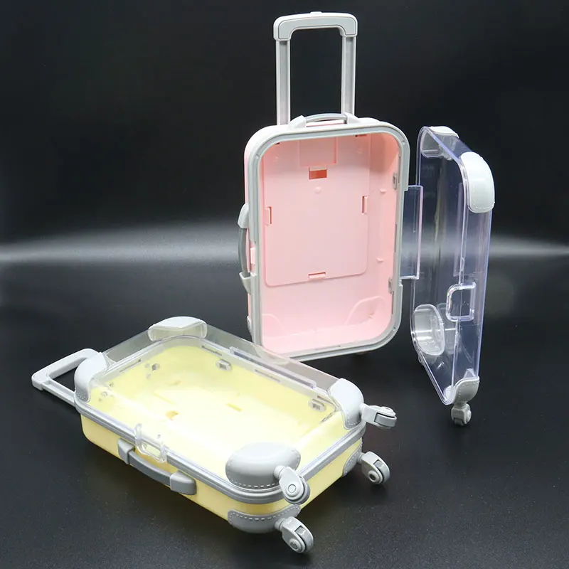 Wholesale Empty Eyelash Travel Case Mini Lash Suit Case Storage Box Blue  Pink Small Luggage Suitcase for Eyelash Lipgloss