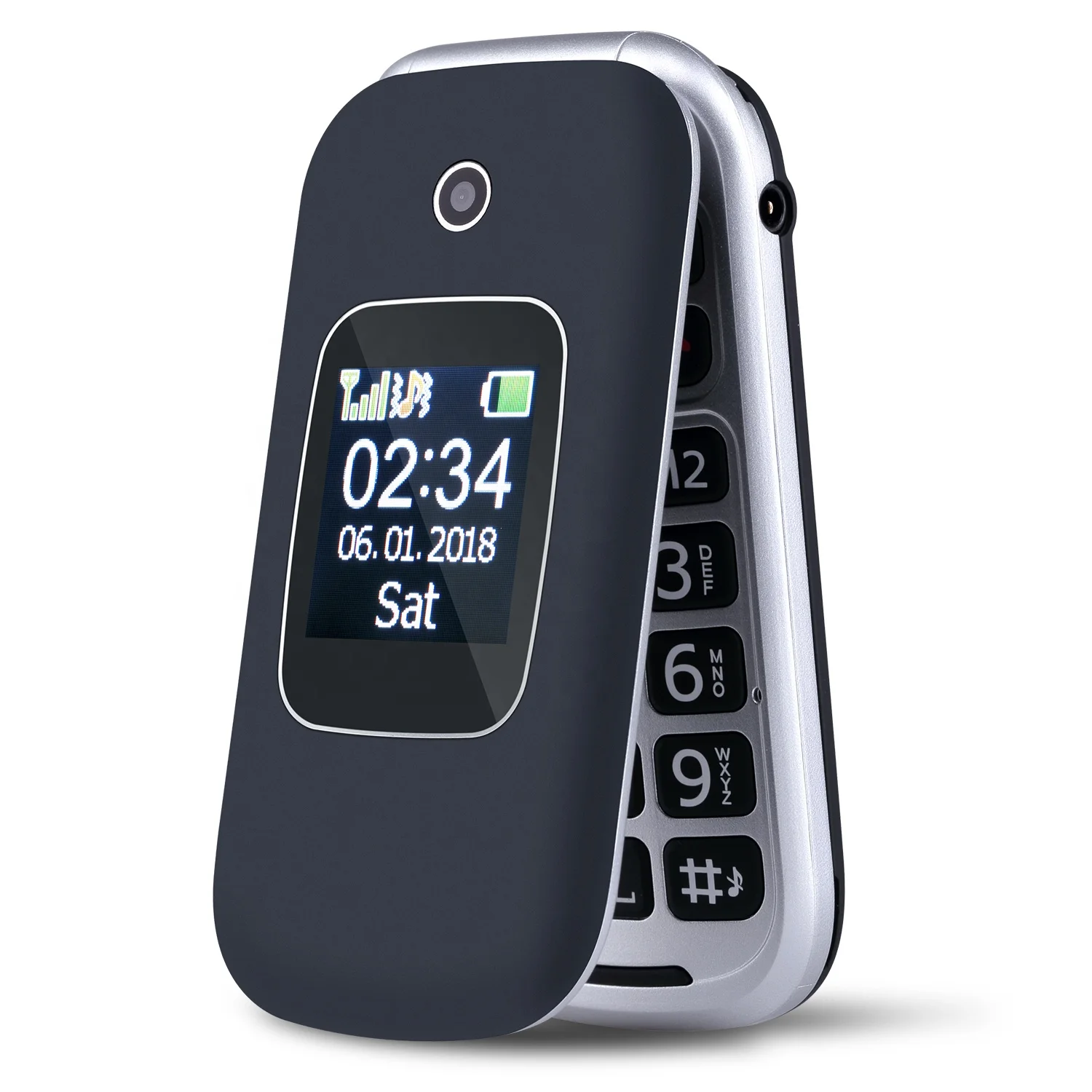 Basic Design Unlocked Senior Flip Phones Keypad Folding Mobile Phones