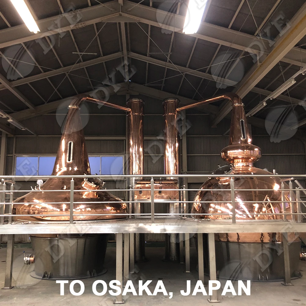 DYE Double 5000L Scotland Whiskey Distillery System Copper Alcohol Distillation Equipment Whiskey Distillery Machine for Sale