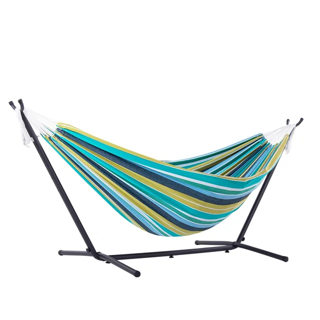 Homecome In Stock Hammock with Metal Stand Frame Double Person Garden Camping Outdoor Patio Swing