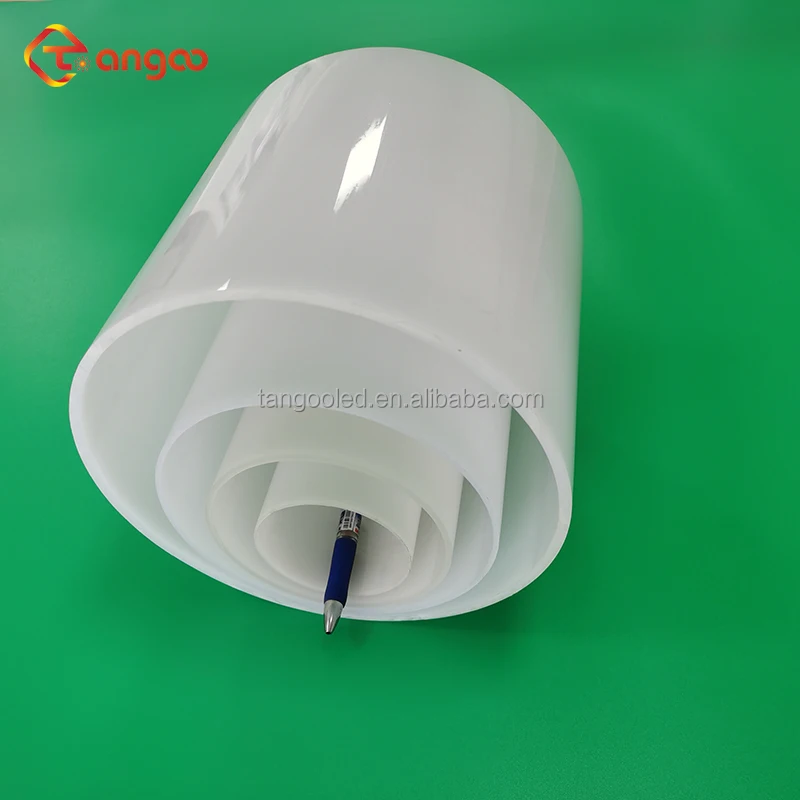 Polycarbonate Led Light Diffusing Tubes Milky White Color or Transparent Plastic Round Diffuser UV Resistant Anti-yellowing