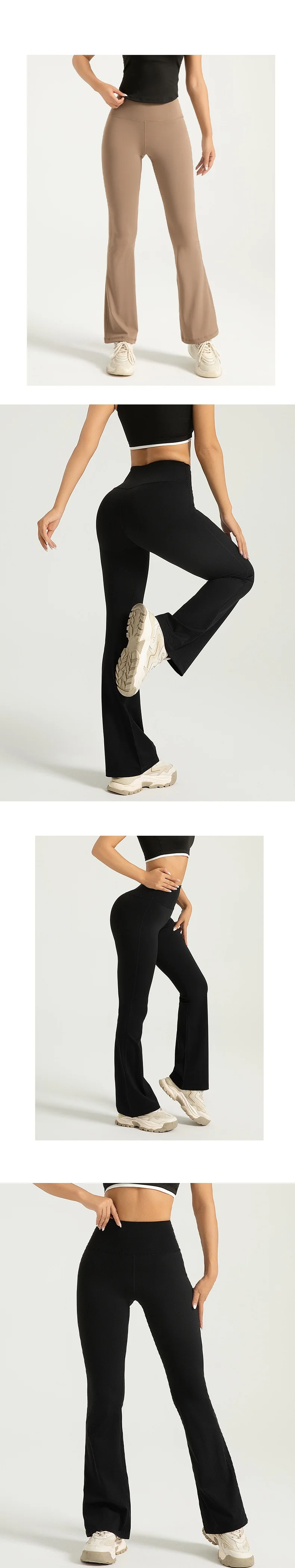 Summer New Plus size Elastic Flared Pants Women's High Waist Slimming Yoga Pants Sports Buttocks Fitness Trousers factory