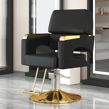 Luxury Personalized Barber Chair Beauty  Professional Leg Rest Chair Swivel Advanced Adjustable Cadeira Salon Furniture
