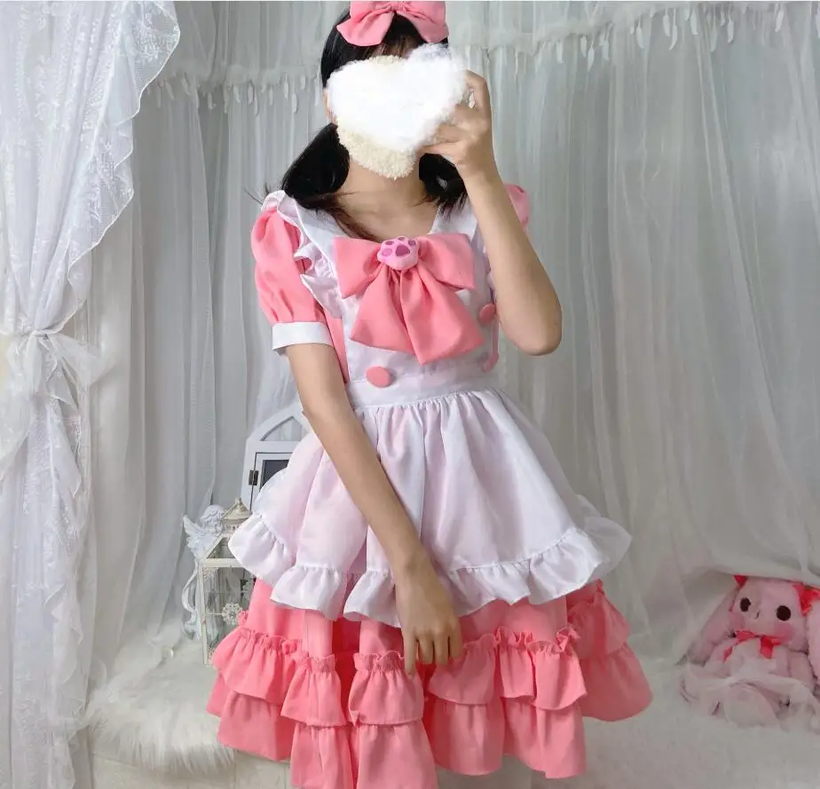 Mignon Anime carnaval Costume magique fille Cosplay robe bonbons couleurs  femme de chambre Cosplay tenue belle Lolita fille robes avec chapeau