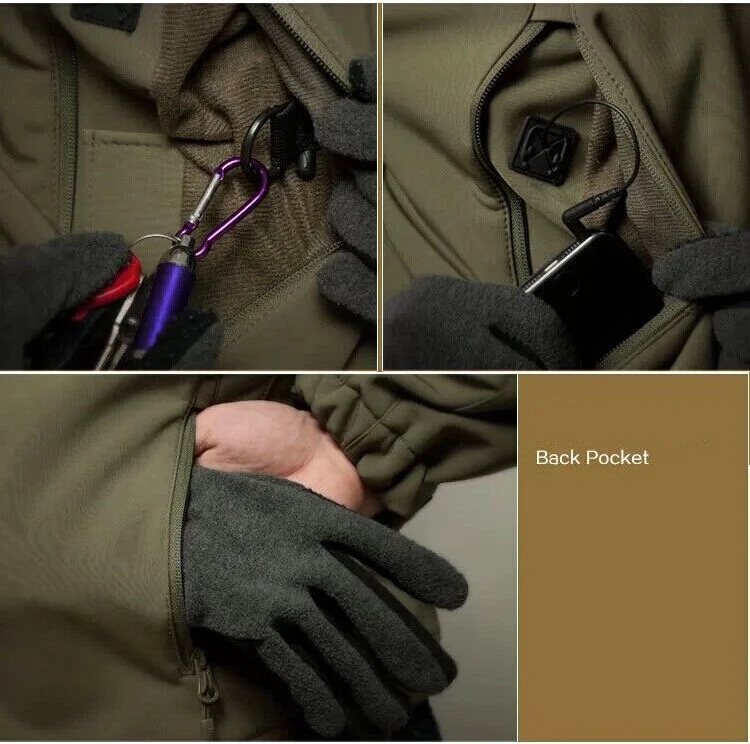 Nylon Cotton Lining Windbreaker Winter Fleece Softshell Jacket For Man