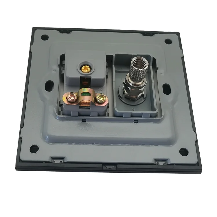 VNX 86*86mm Satellite Socket With TV Socket BS Standard One Gang 10A Socket Silver Brush Meteor Rain Series