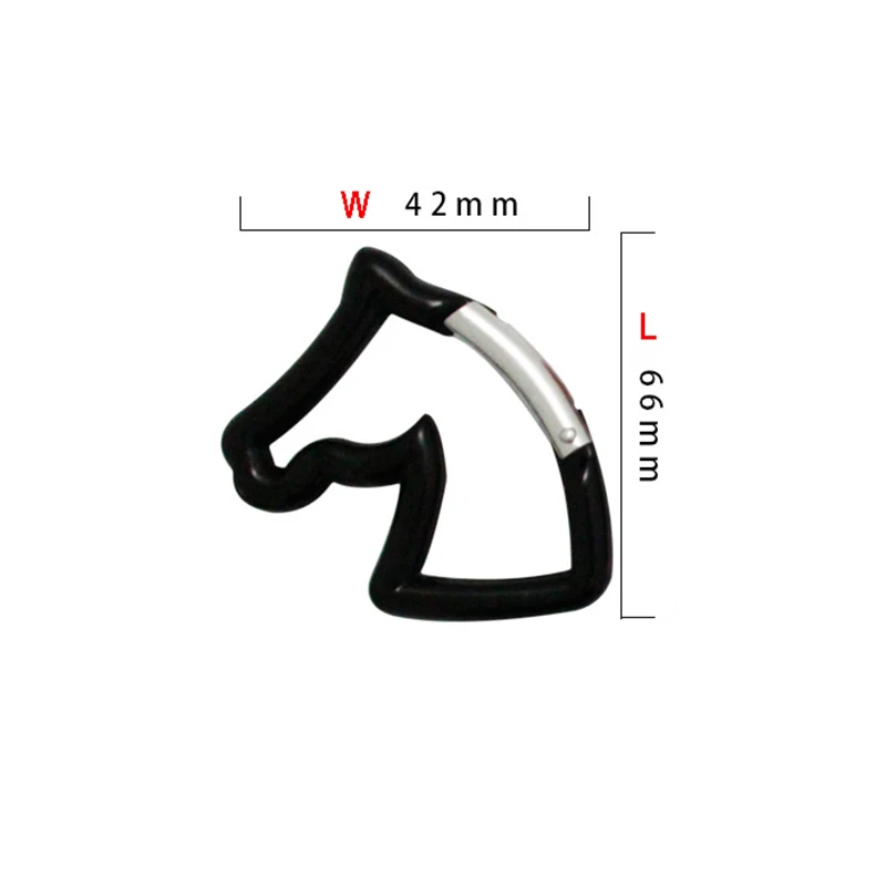 Horse Head Shape Aluminum Carabiner Keychain
