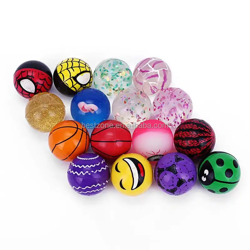 45 Mm Solid Colorful Bouncing Ball Mixed Color,Toy Rubber Jumping Ball