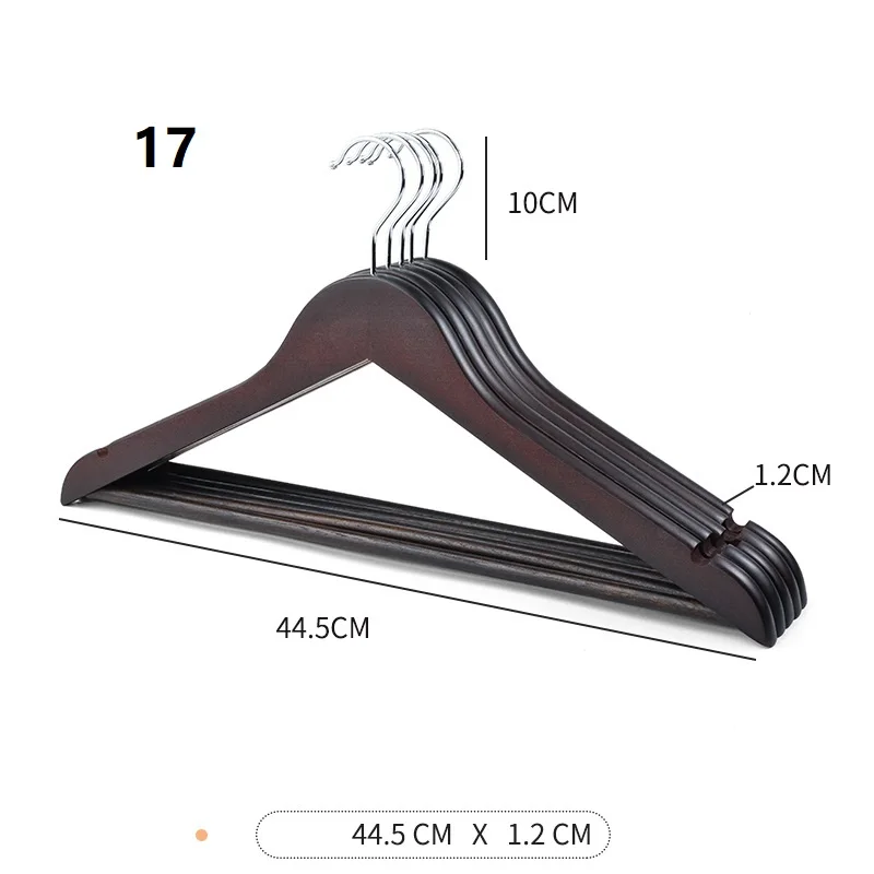 2022 Wholesale Black Wooden Coat Hangers Antislip Wood Hanger For