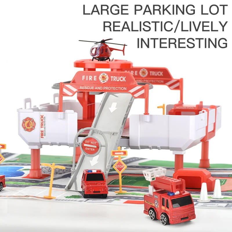 Hot Assembly 3 in 1 Deformation Truck Robot Toys Pull Back Diy Assembly Fire Engine Model Kit
