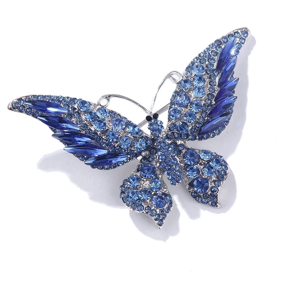 New Design Retro Crystal Rhinestone Butterfly Brooch Pins Multi-Color Big Insect Brooch for Weddings Gifts Cheap Price Wholesale