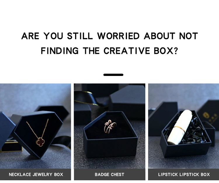 Jewellery Box Diamond Shaped Ring Stud Necklace Pendant Jewelry Box