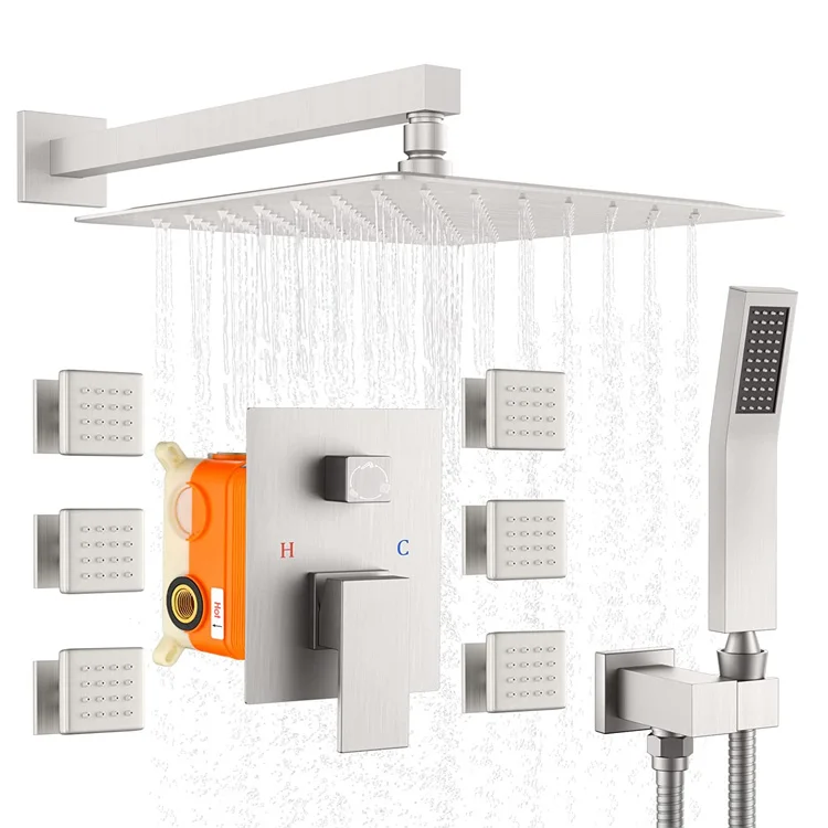 Hot Sale Hotel Bathroom Wall Mounted Concealed Shower Set With Massage 