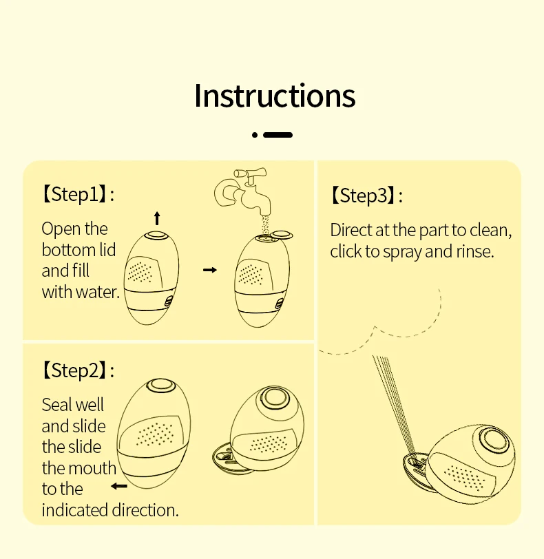 Rechargeable Waterproof Mini Portable Bidet Sprayer Electric Handheld for Elder Care Baby Hygiene Prayer Use Camping supplier