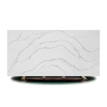White quartz for kitchen countertops, Artificial white quartz slab, Artificial stone