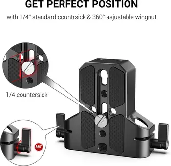 SmallRig Camera Base Plate with Rod Rail Clamp, Baseplate for Sony A6500 A6600 A6300, for GH5 GH6, for Sony A7 Series detail image