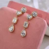 Boucles d'oreilles en or 14 carats avec diamants de laboratoire
