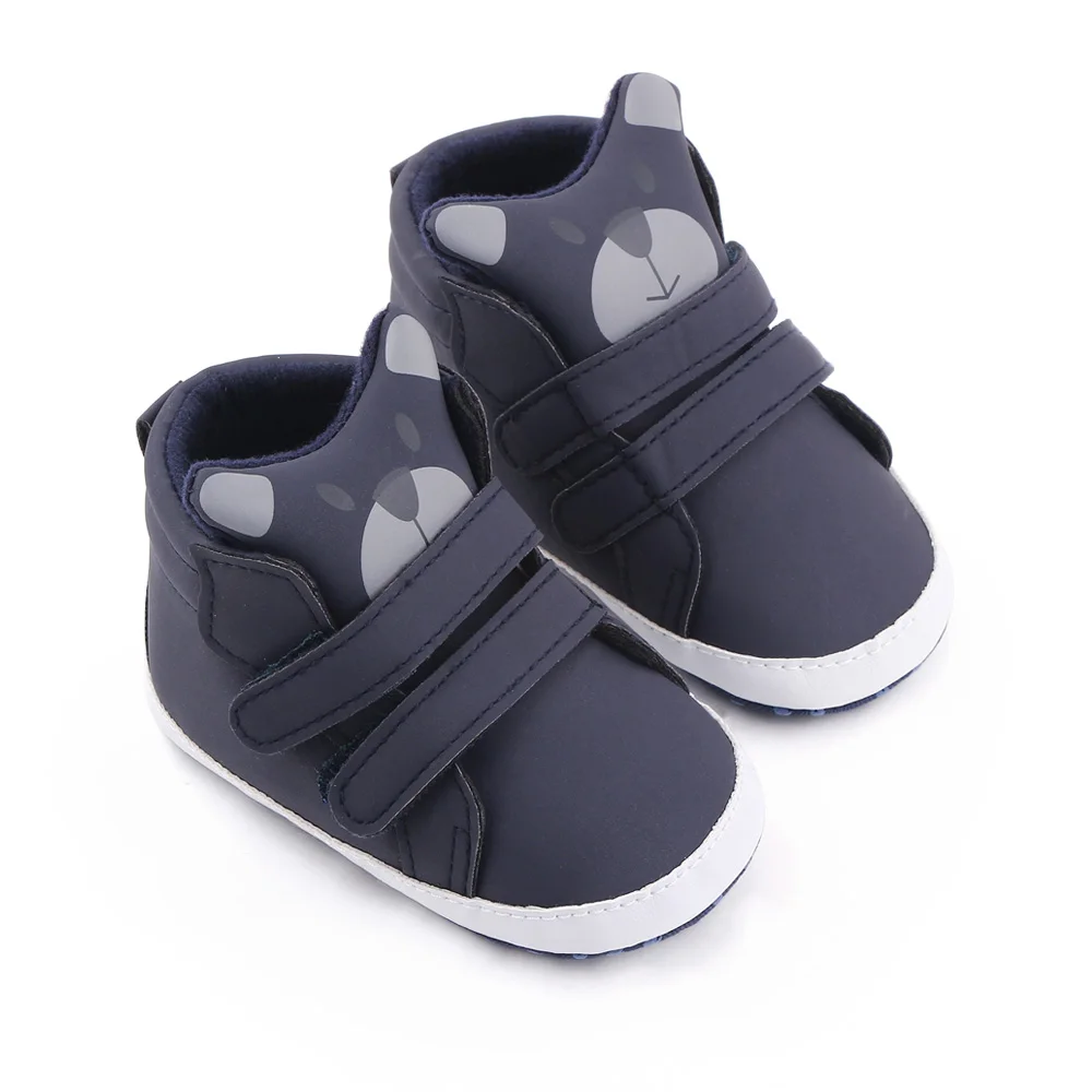 Spring and Autumn Baby Boys Indoor Soft Soled Cute Cartoon Animal Baby High Top Toddler Shoes factory