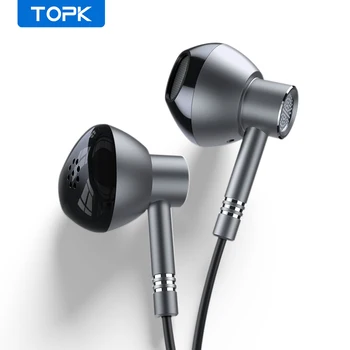 TOPK F35 Stereo Bass Earphone 3.5mm In-ear Sport In ear Wired Earphones With Mic