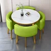 Green leather imitation stone pattern table gold rack