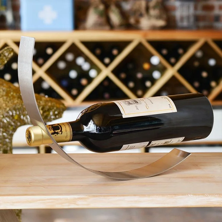 Stainless Steel Wine Bottle Holder Countertop Metal Wine Rack Nordic Style  Creative Wine Display Rack for Home Decor