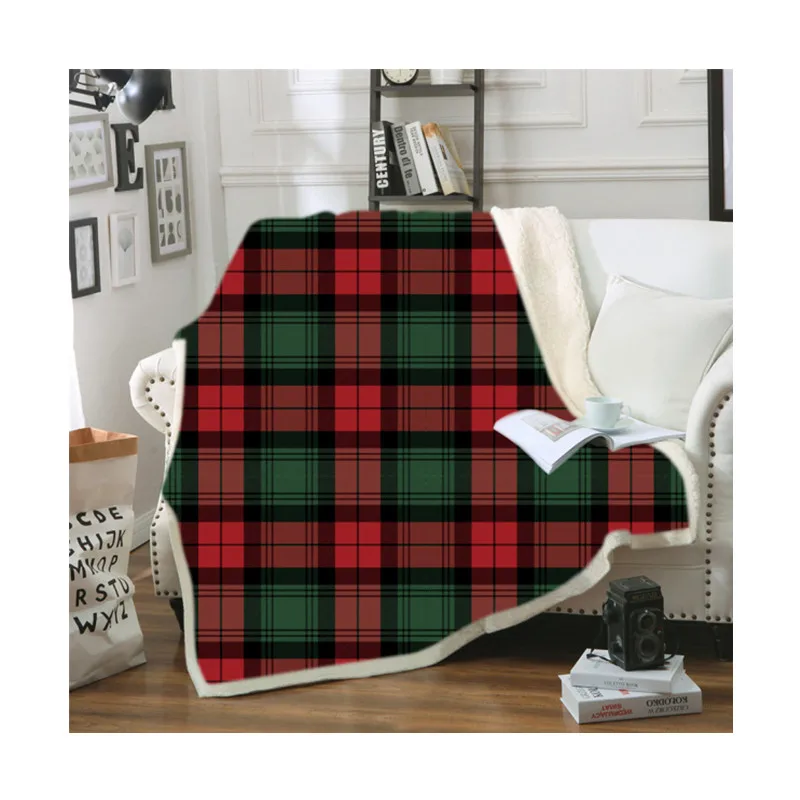 Custom Printed Warm Thick Oversized Sublimation Fleece Sherpa Flannel