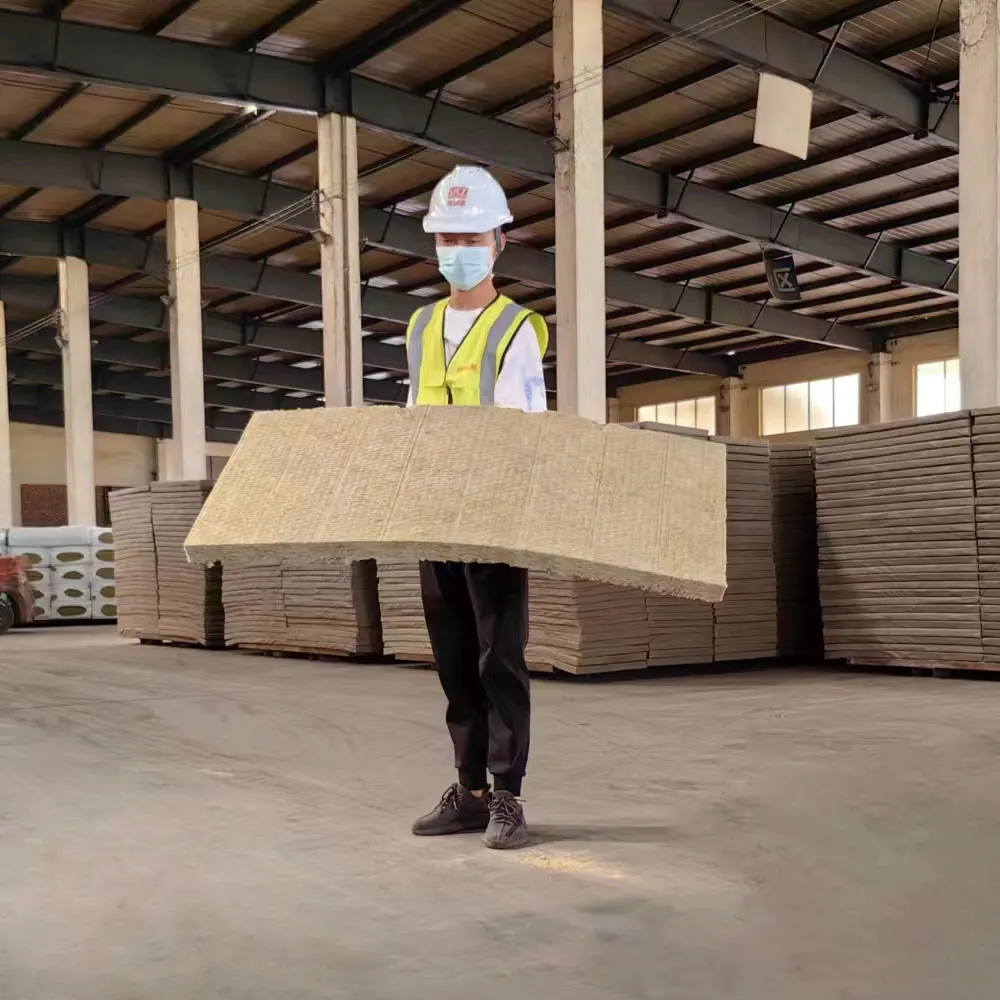 Soundproof High Density Insulation Material with Black Tissue 50mm Wall Insulation Rock Wool Board