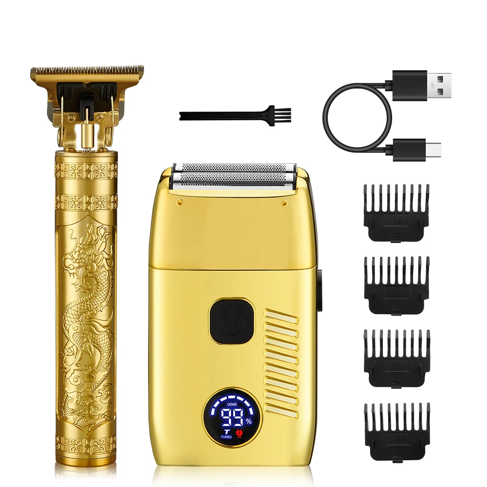 USB Charging Portable Electric Shaver for Men Reciprocating Beard Shaving Blade Face Grooming Kit for Home and RV Use