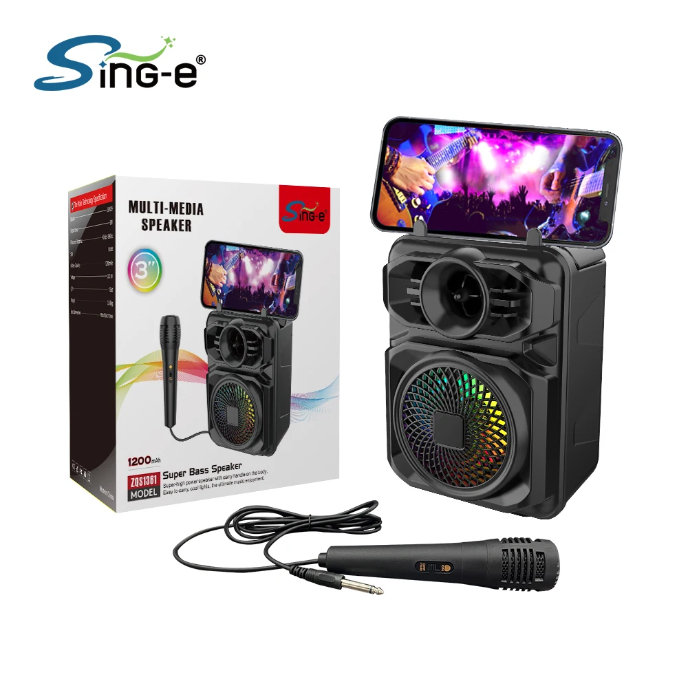 SING-E Zqs1361 Taşınabilir Mini Karaoke Hoparlör - 25W, Bluetooth 5.0