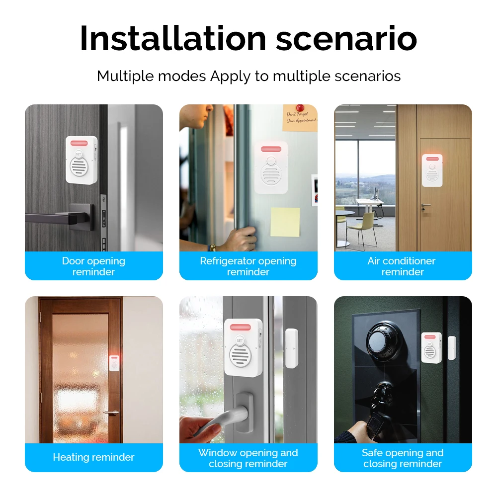High Sensitivity Voice Sound Door Sensor for Refrigerator/window/air Conditioner/heat Reminder
