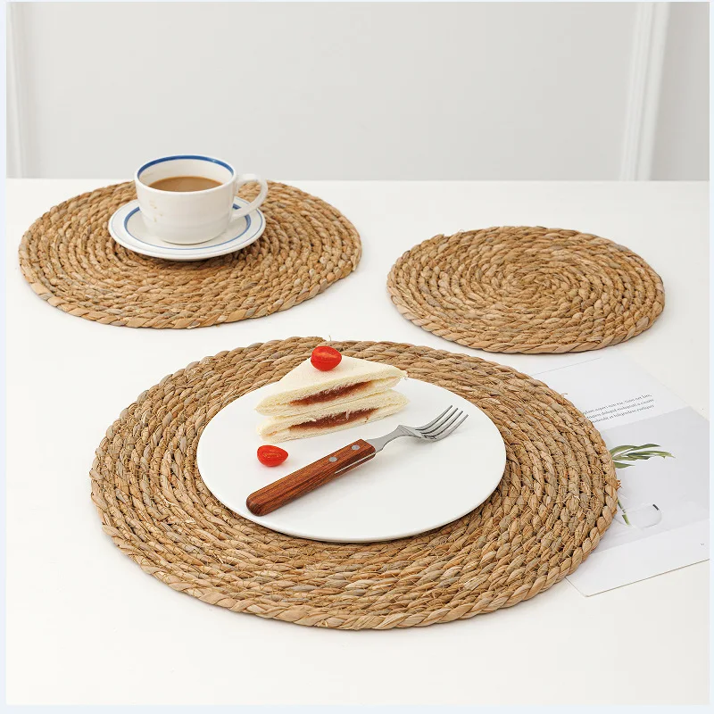 Custom Boho Place Mats Round Woven Placemats Wholesale Braided Seagrass