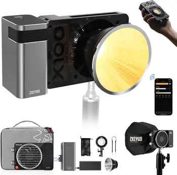ZHIYUN MOLUS X100 Portable 100W 2700K-6500K CRI 95+ TLCI 97+ with BT App Brightness Control LED Video Light