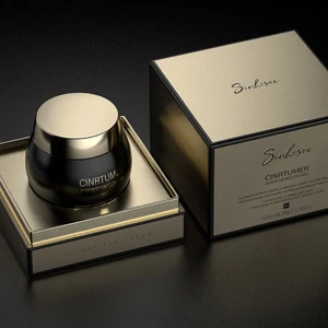 Luxurious Glass Jar Design 50g 100g Matt Black Jar and Matt Gold Cap With High-end Cardboard Box