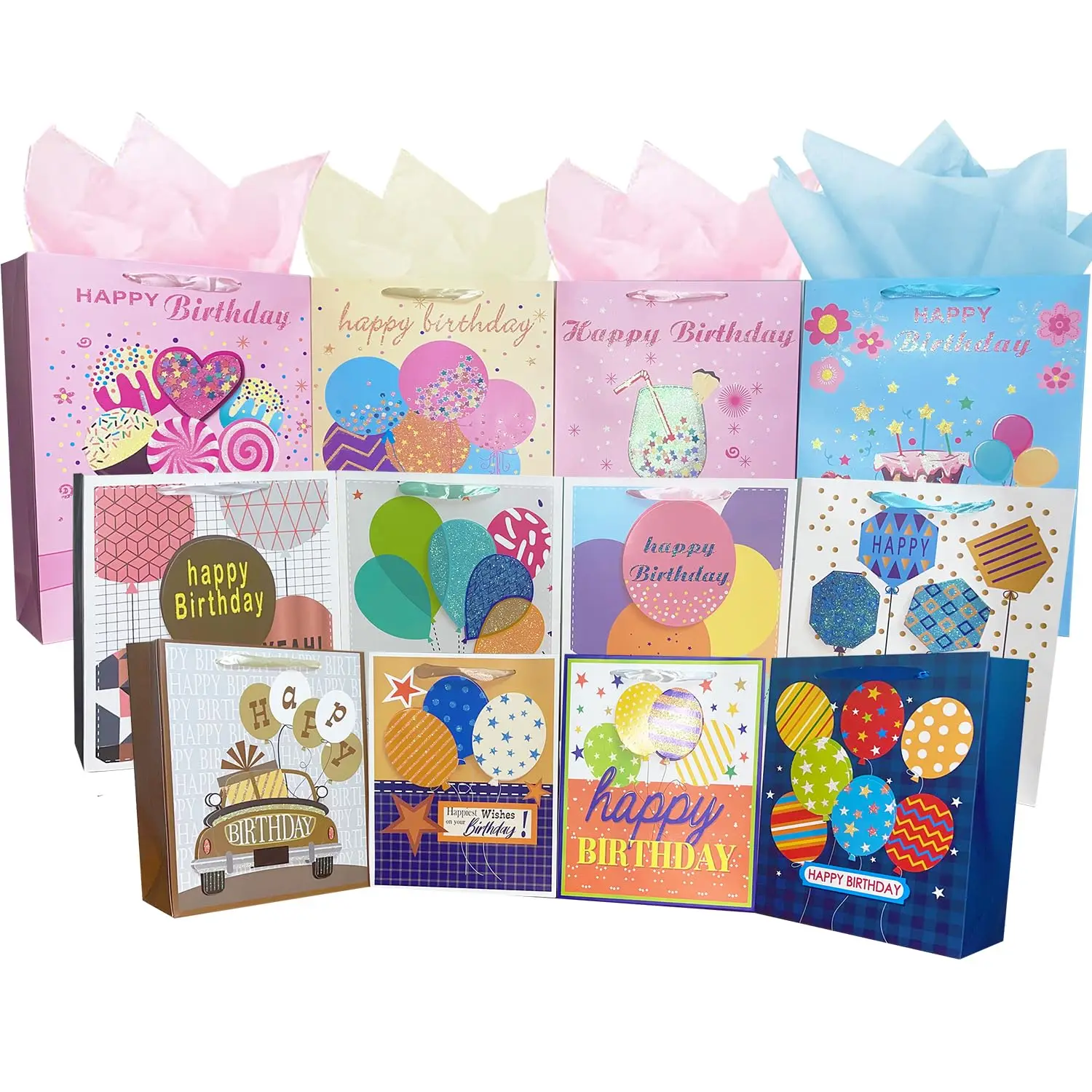 Customize Assorted Design Premium Happy Birthday Gift Bag For Birthdays ...