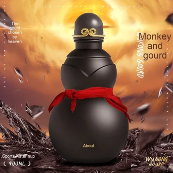900ml Black Myth Gourd Water Bottle with Rope Popular Large Wukong Outdoor Tours Jug Direct Hot Water Drinking Cup