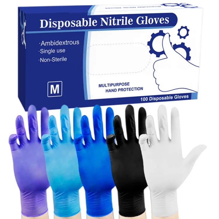 Tattoo Gloves  Black Nitrile Salon or Nail Gloves 100pc